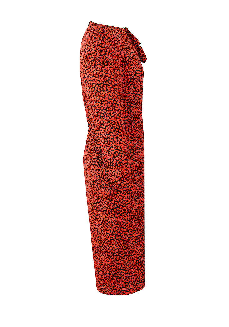 Красное шелковое платье Louis Feraud