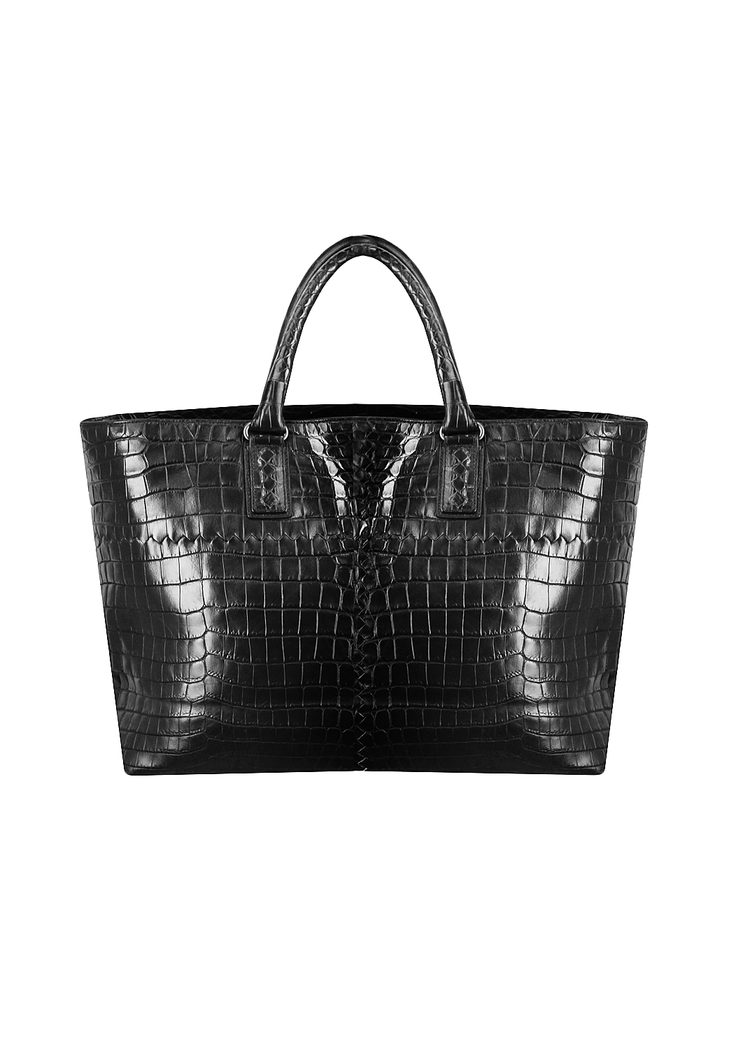 Большая крокодиловая сумка Bottega Veneta