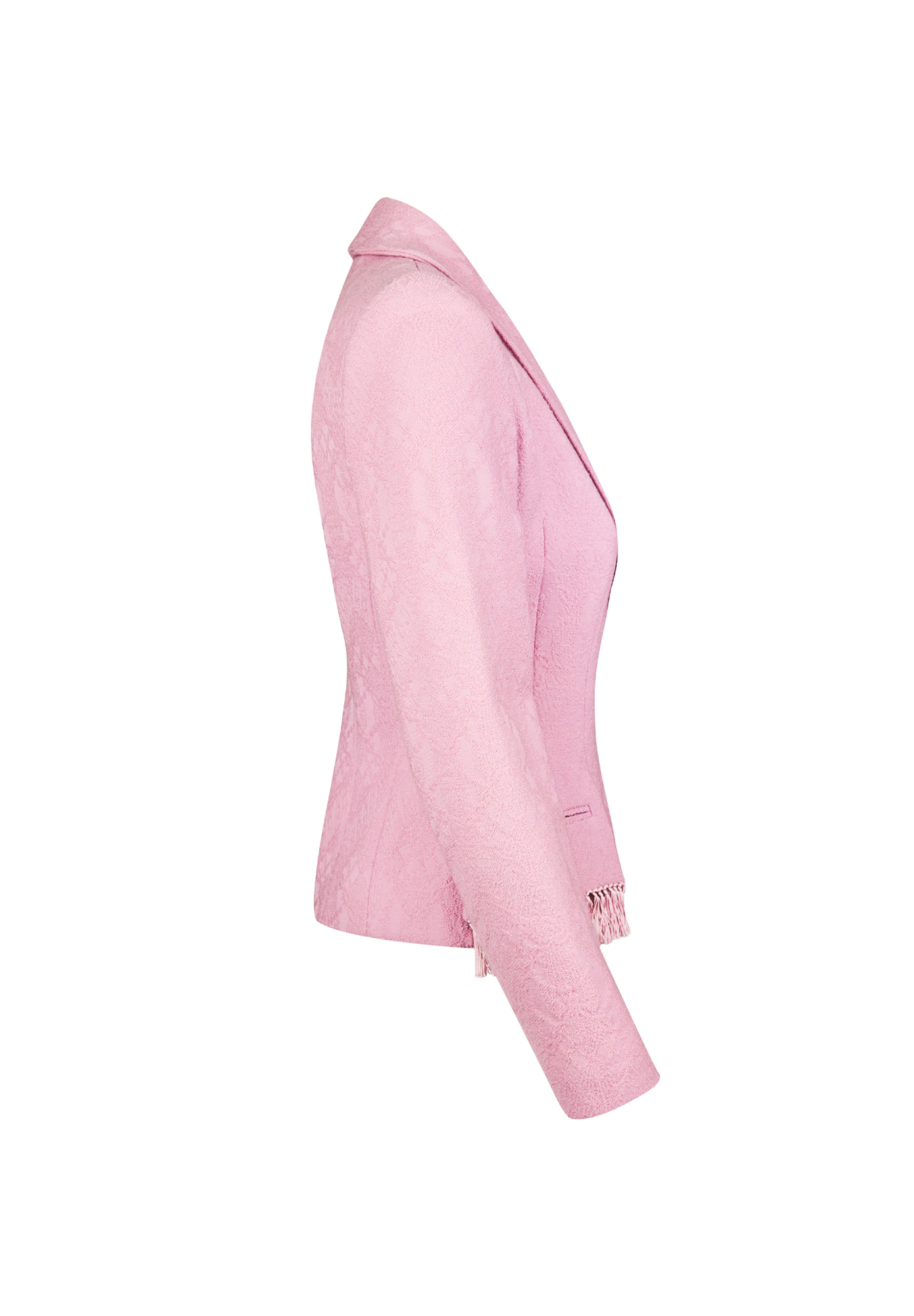 Розовый жаккардовый жакет Christian Dior с бахромой