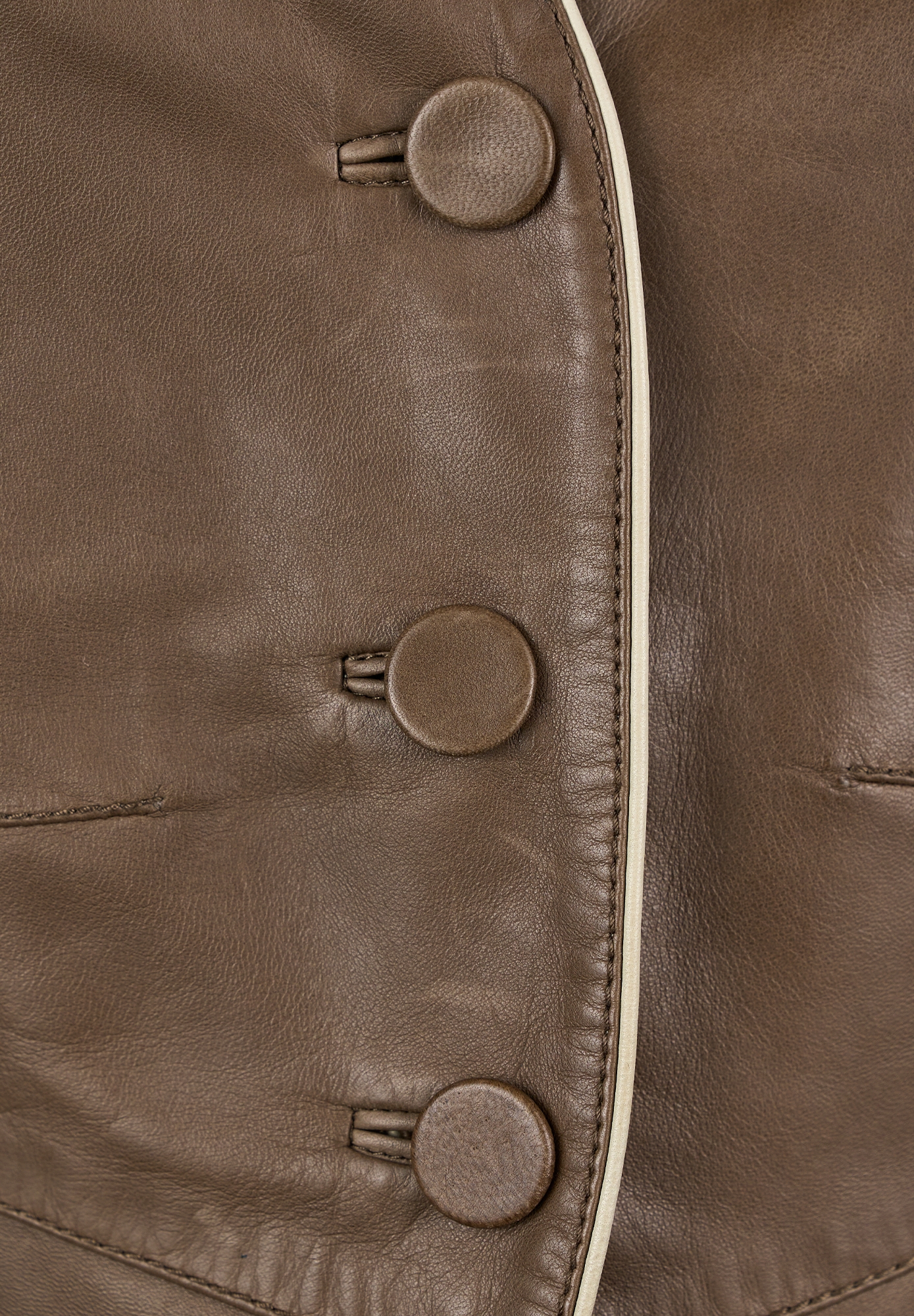 Коричневый кожаный жакет Valentino