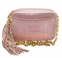 Шелковая розовая сумка Chanel
