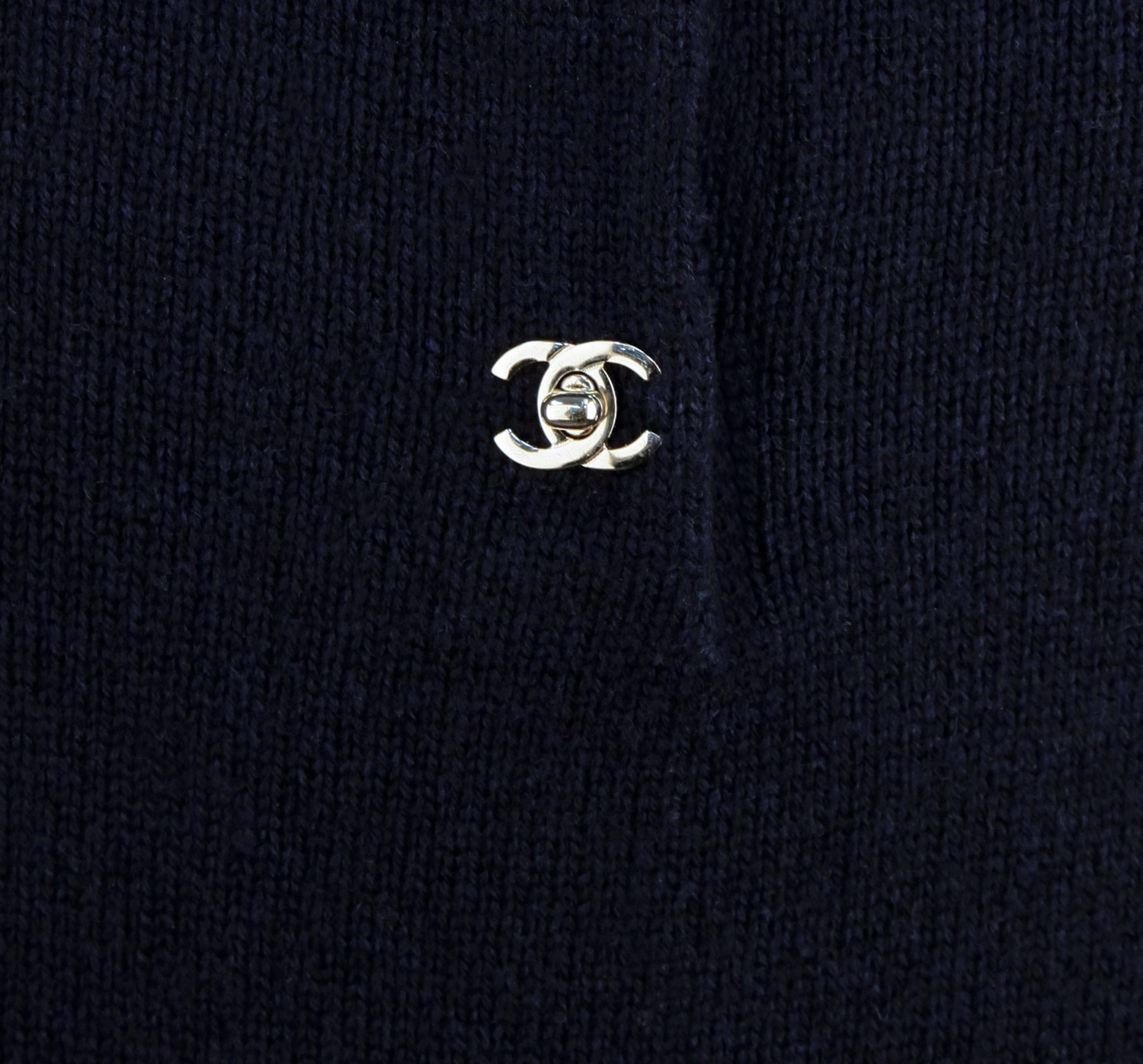 Синее кашемировое платье Chanel