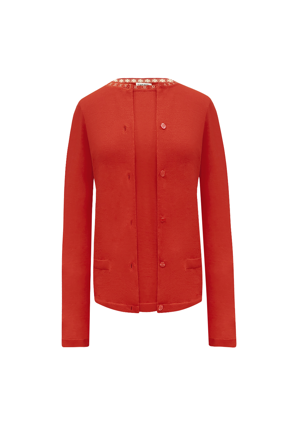 Комплект Chanel красный кардиган и топ
