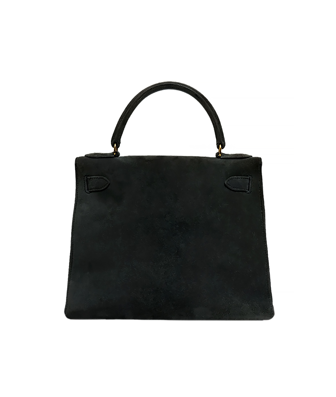 Черная замшевая сумка Hermès Kelly 28