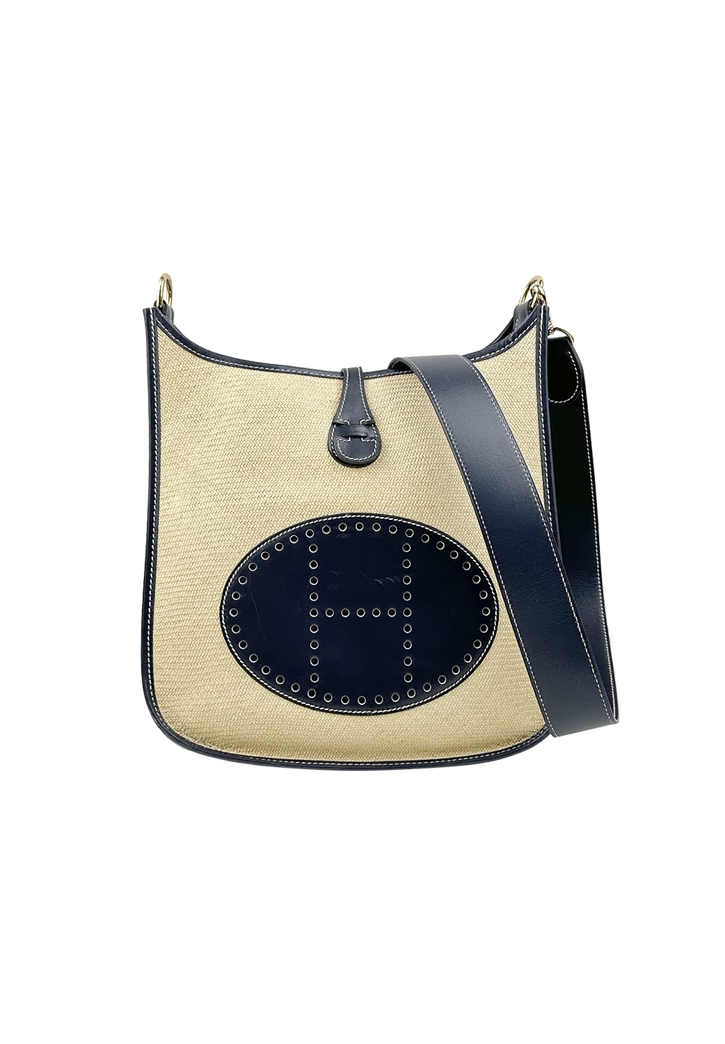 Сумка Hermès Evelyne III 29 Raffia Indigo Blue Box