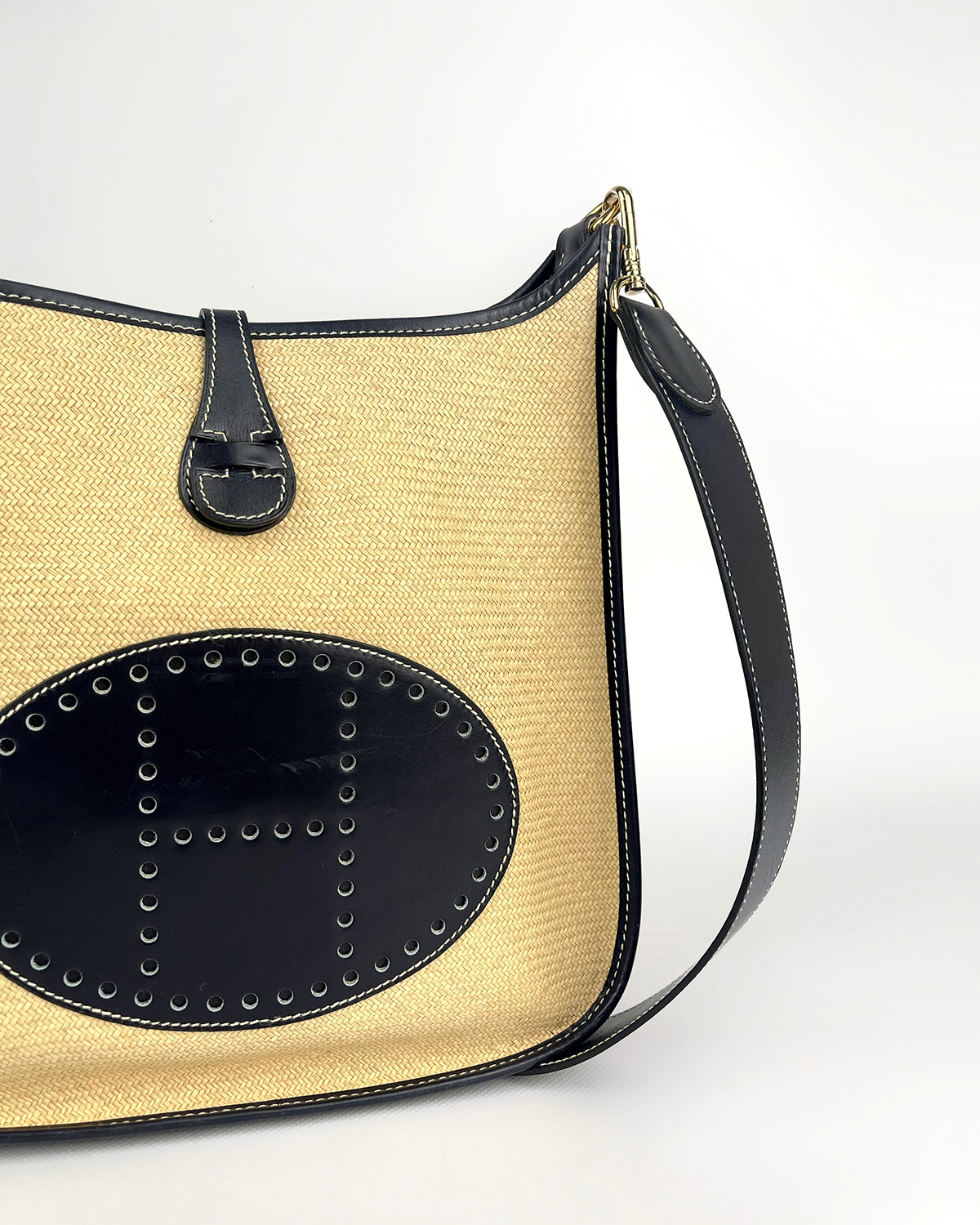 Сумка Hermès Evelyne III 29 Raffia Indigo Blue Box