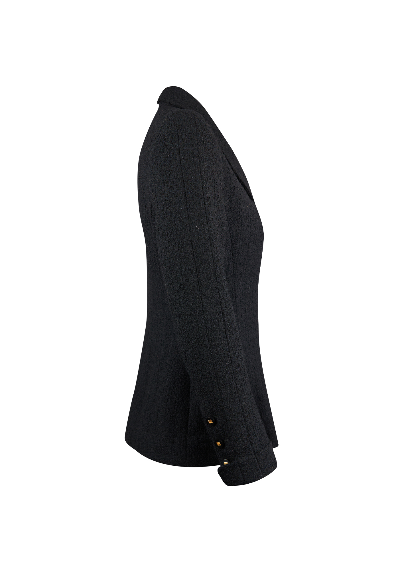 Чёрный твидовый жакет Chanel