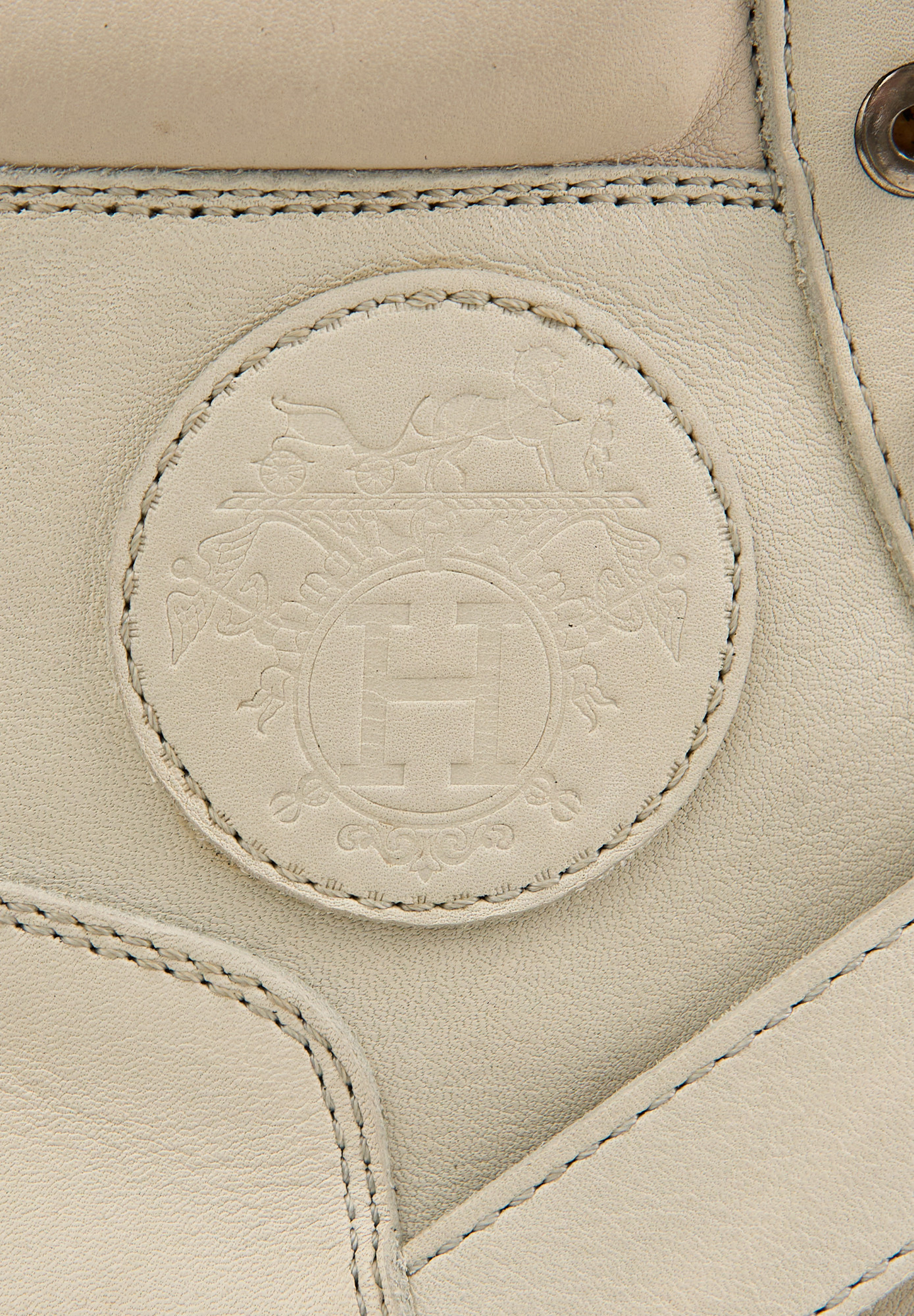 Кожанные ботинки Hermès с логотипом