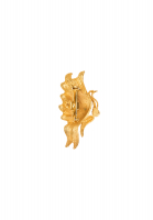 Золотистая брошь-бабочка с кристаллом