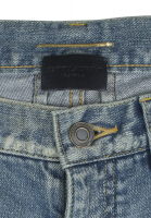 Голубые  джинсы Saint Laurent с эффектом потертости