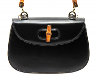 Черная сумка Gucci mini Bamboo с ремешком