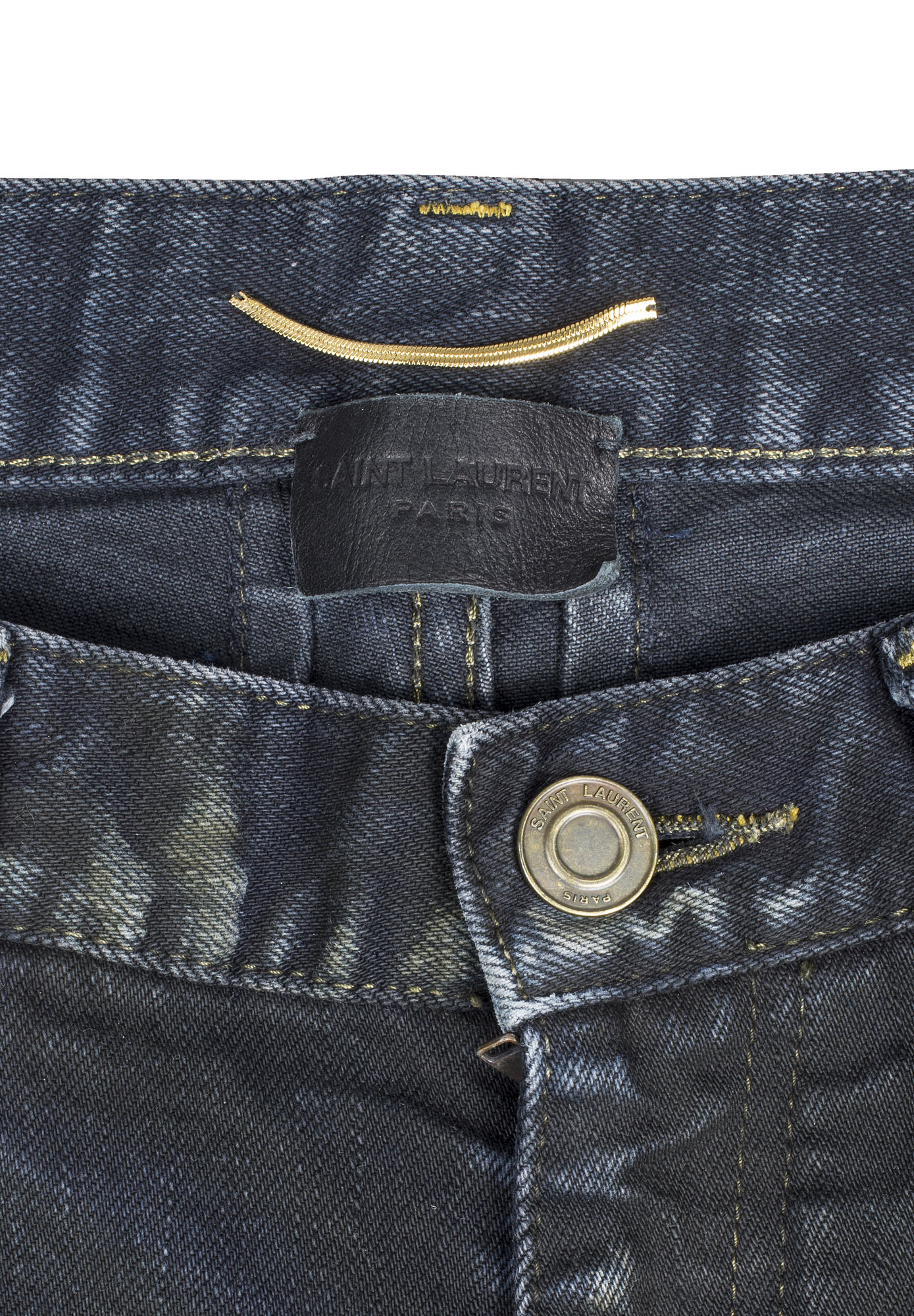 Черные джинсы Saint Laurent с эффектом потертости