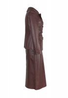 Бордовый кожаный костюм Christian Dior