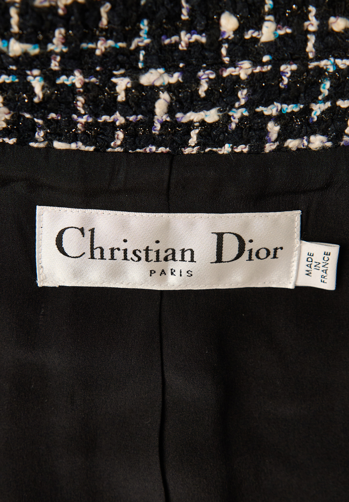 Твидовое пальто Christian Dior с карманами