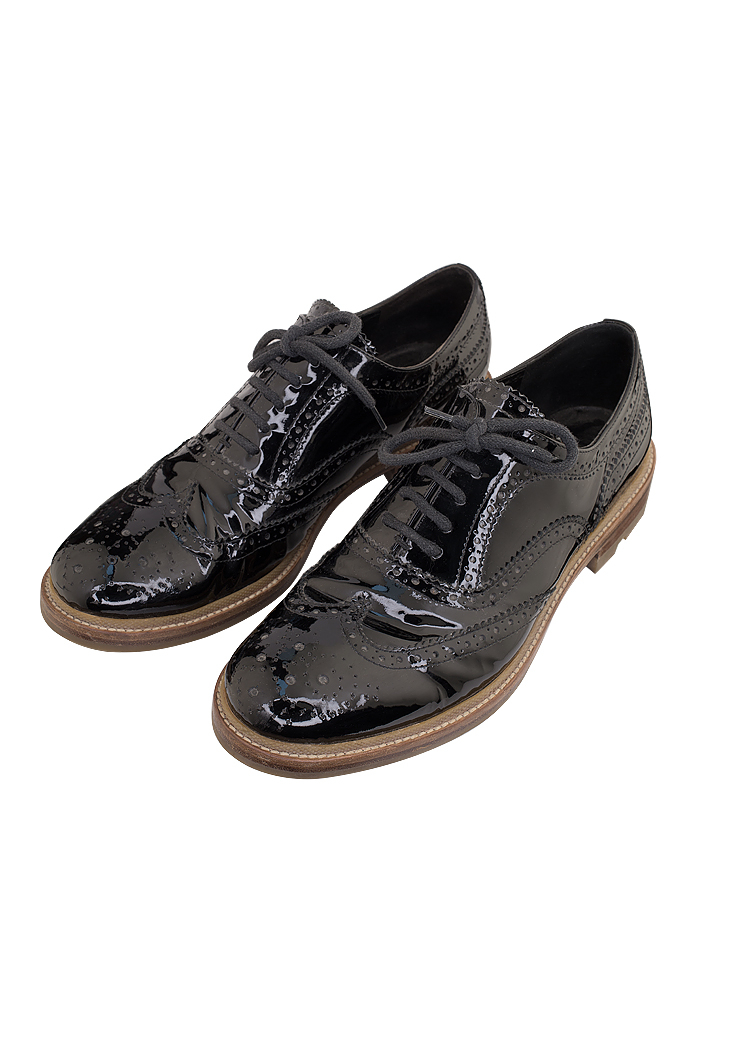 Чёрные ботинки-броги Jil Sander