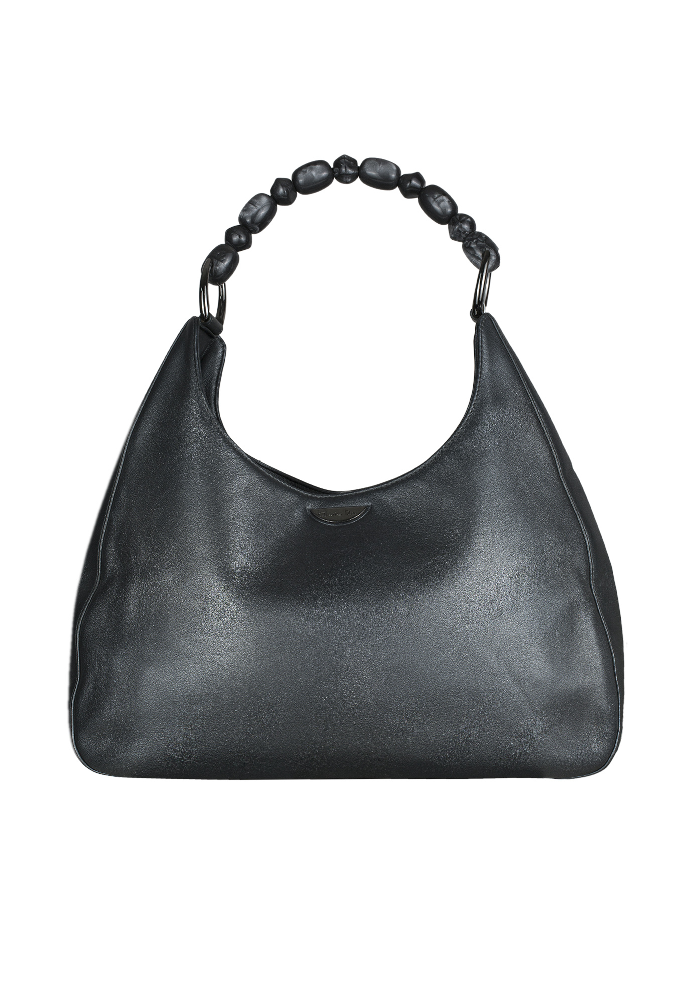 Серебристая сумка Christian Dior Beaded Handle Hobo Bag