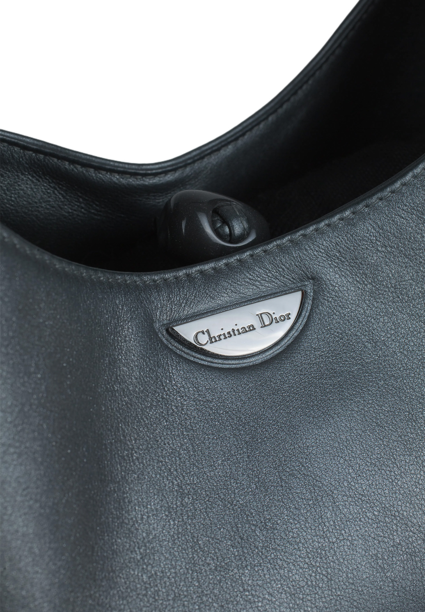 Серебристая сумка Christian Dior Beaded Handle Hobo Bag