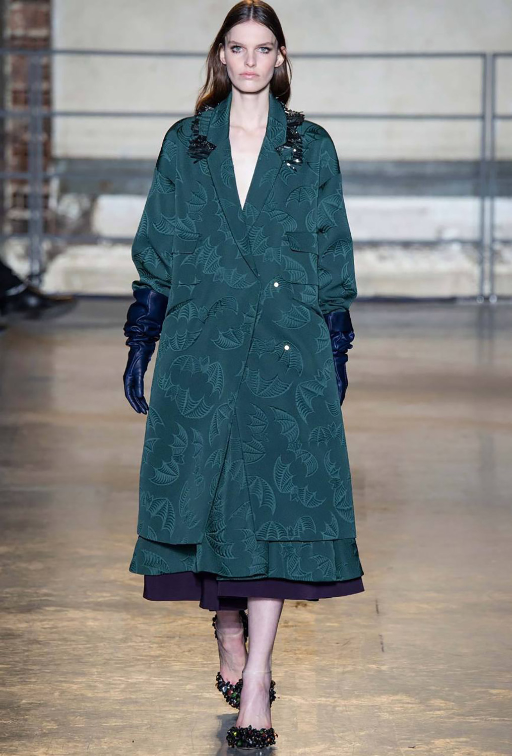 Зеленое пальто Rochas