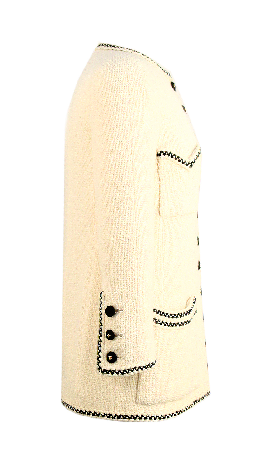 Бежевый жакет Chanel haute couture с оторочкой