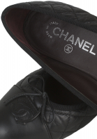 Черные стеганые балетки Chanel