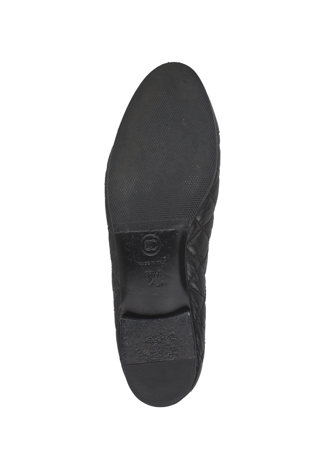 Черные стеганые балетки Chanel