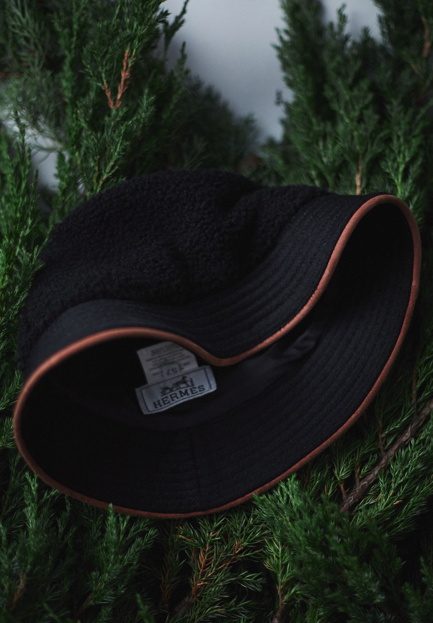 Панама Hermès с кожаным кантом