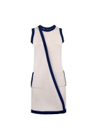 Кашемировое платье Chanel с синей окантовкой