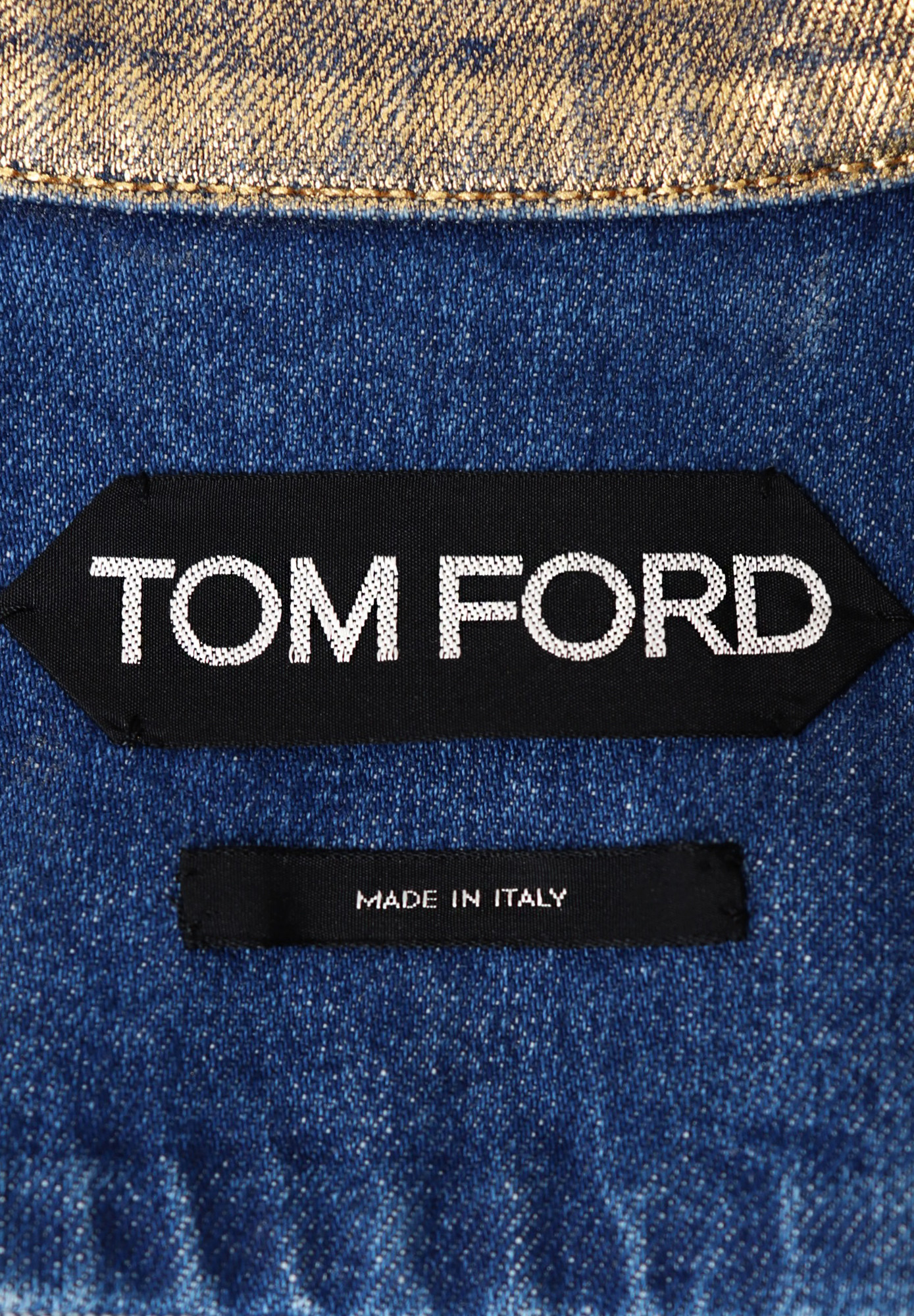 Золотистая джинсовая куртка Tom Ford