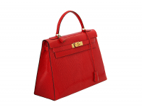 Красная сумка Hermès Kelly 32 из кожи ящерицы