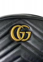 Черная сумка на пояс Gucci GG Marmont