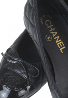 Черные стеганые балетки Chanel