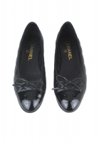 Черные стеганые балетки Chanel