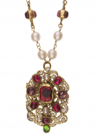 Жемчужное колье Chanel с подвеской и кристаллами Gripoix