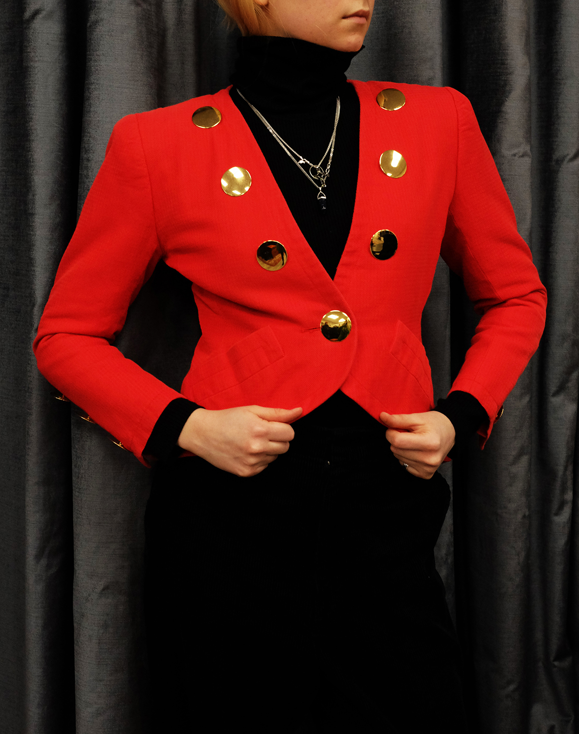 Коралловый жакет Saint Laurent