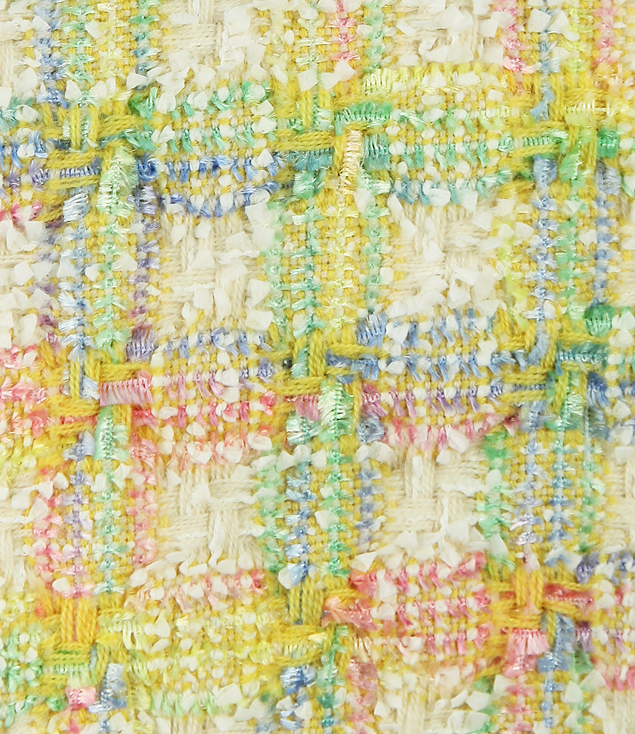 Зелено-розовый твидовый жакет Chanel