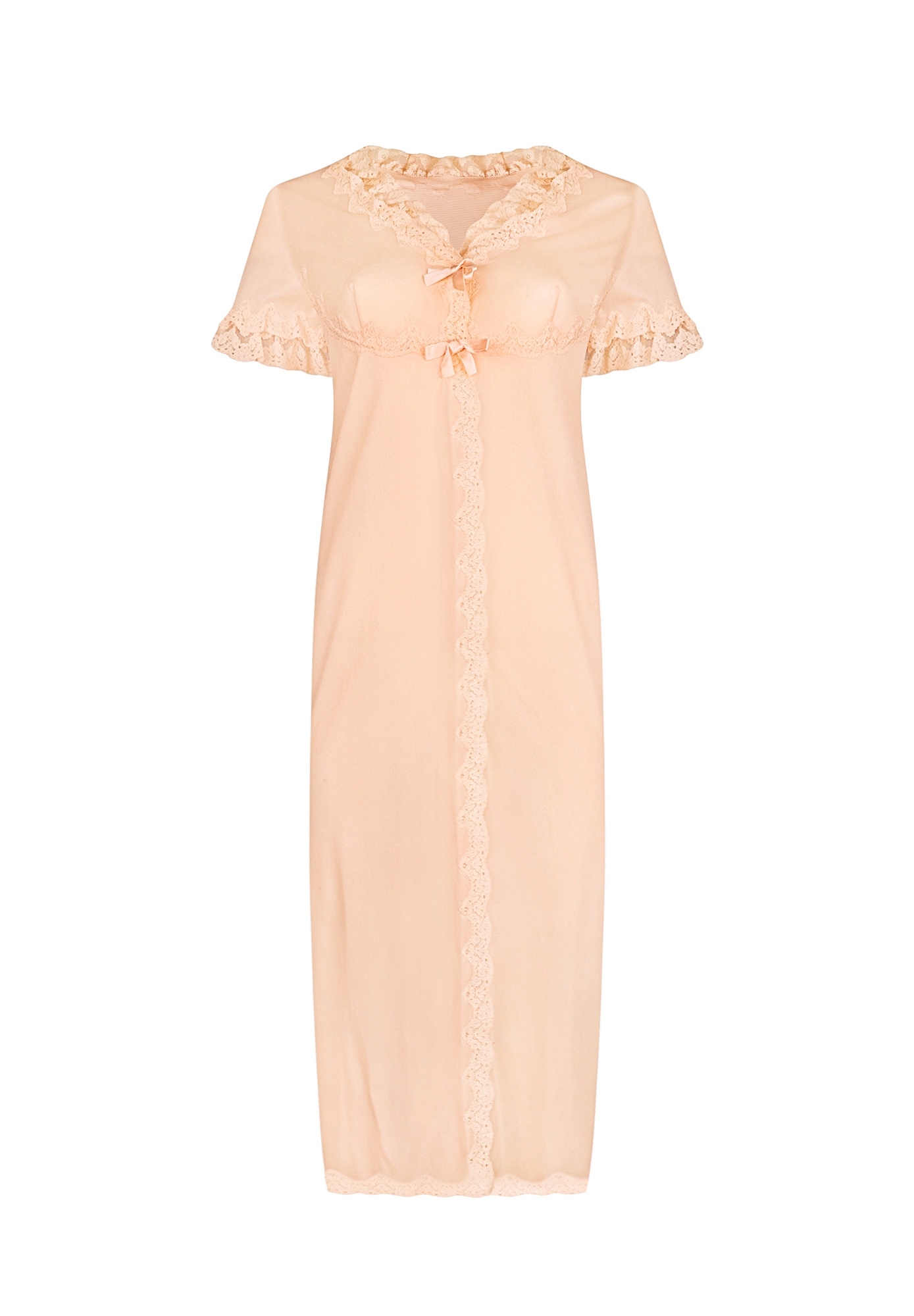 Персиковое платье Christian Dior с кружевом