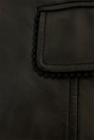 Чёрный кожаный жакет Valentino