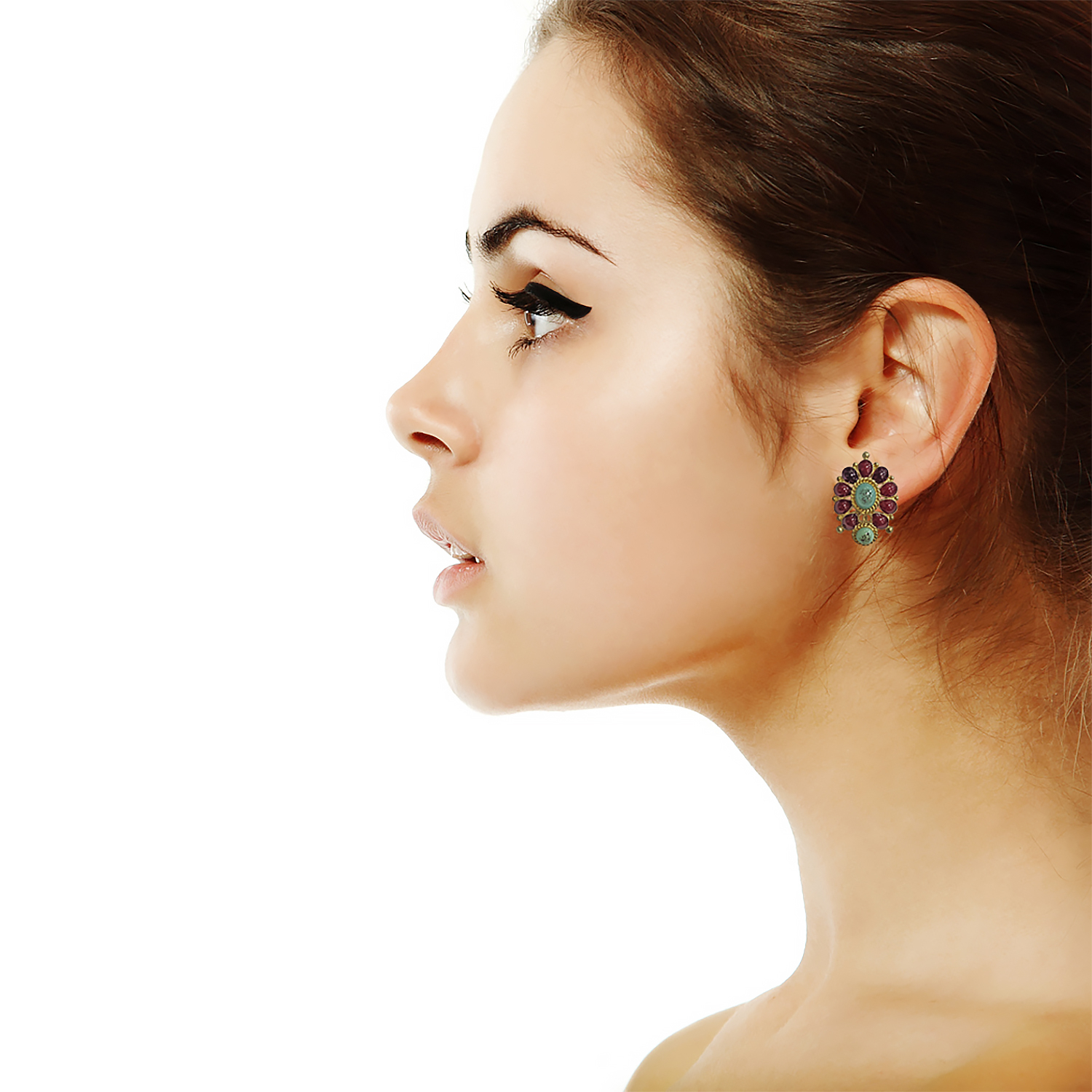 Серьги Chanel с гранатами