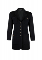 Чёрный удлинённый жакет Chanel