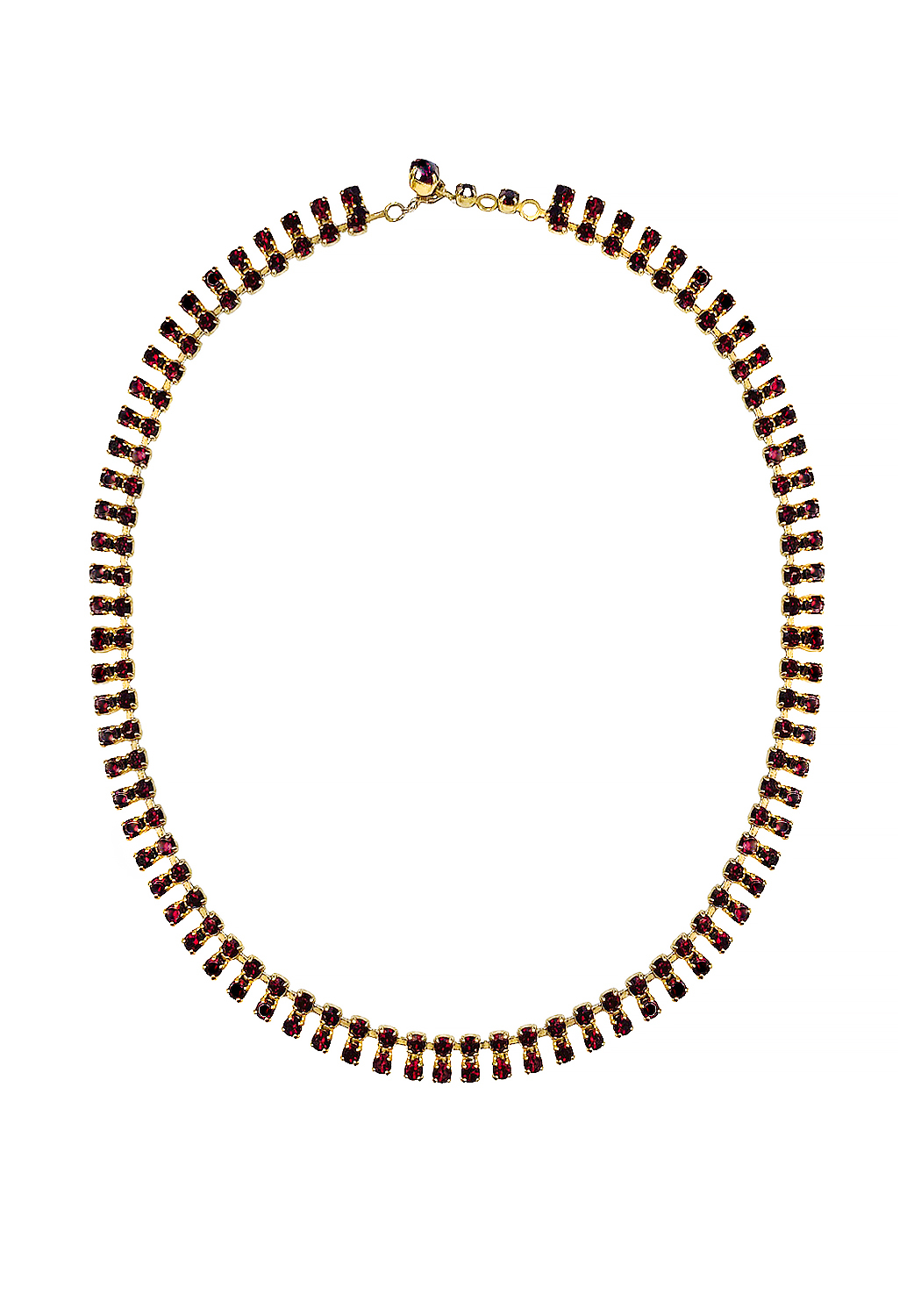 Винтажное колье из гранатового стекла