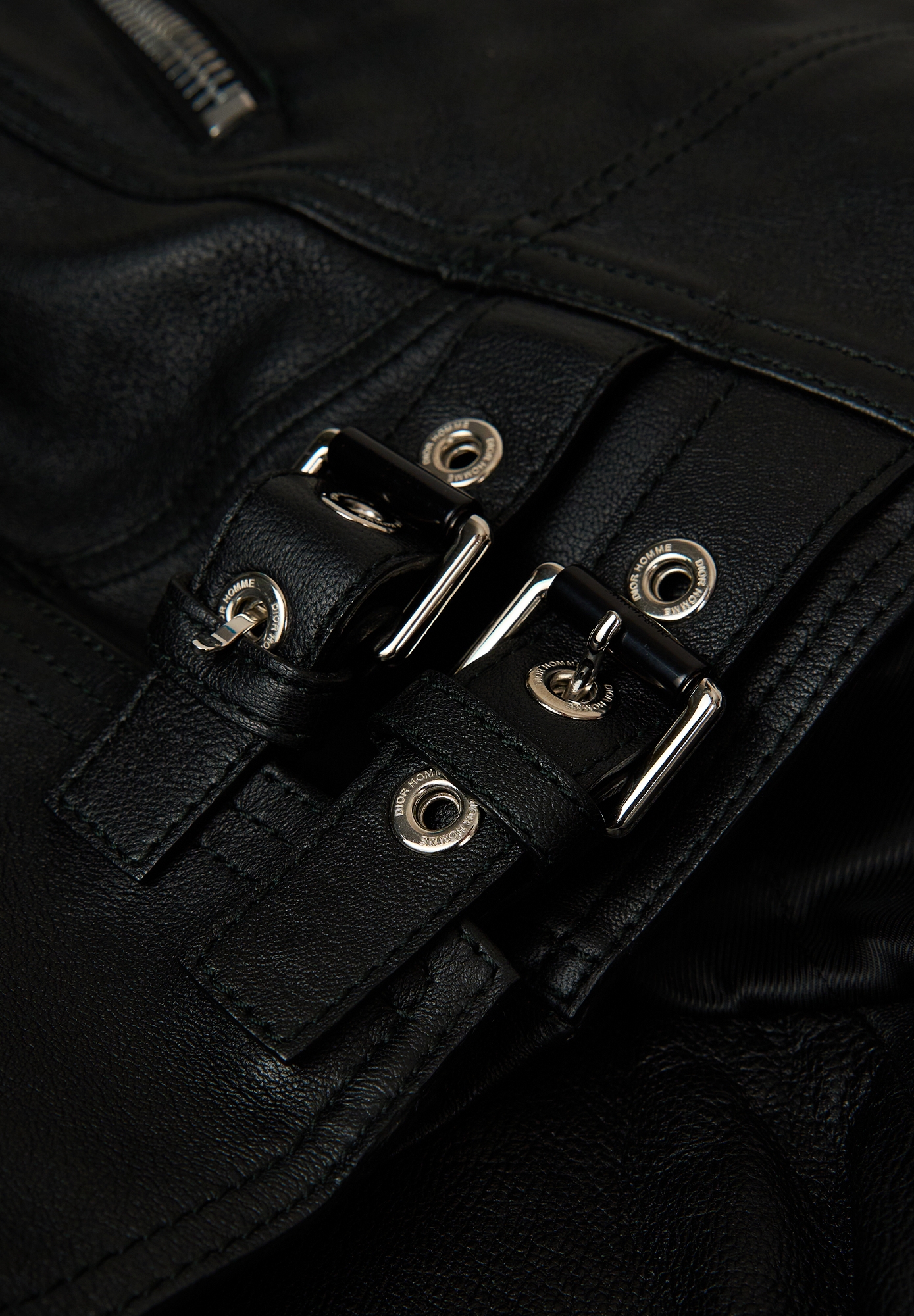 Чёрная кожаная куртка Dior