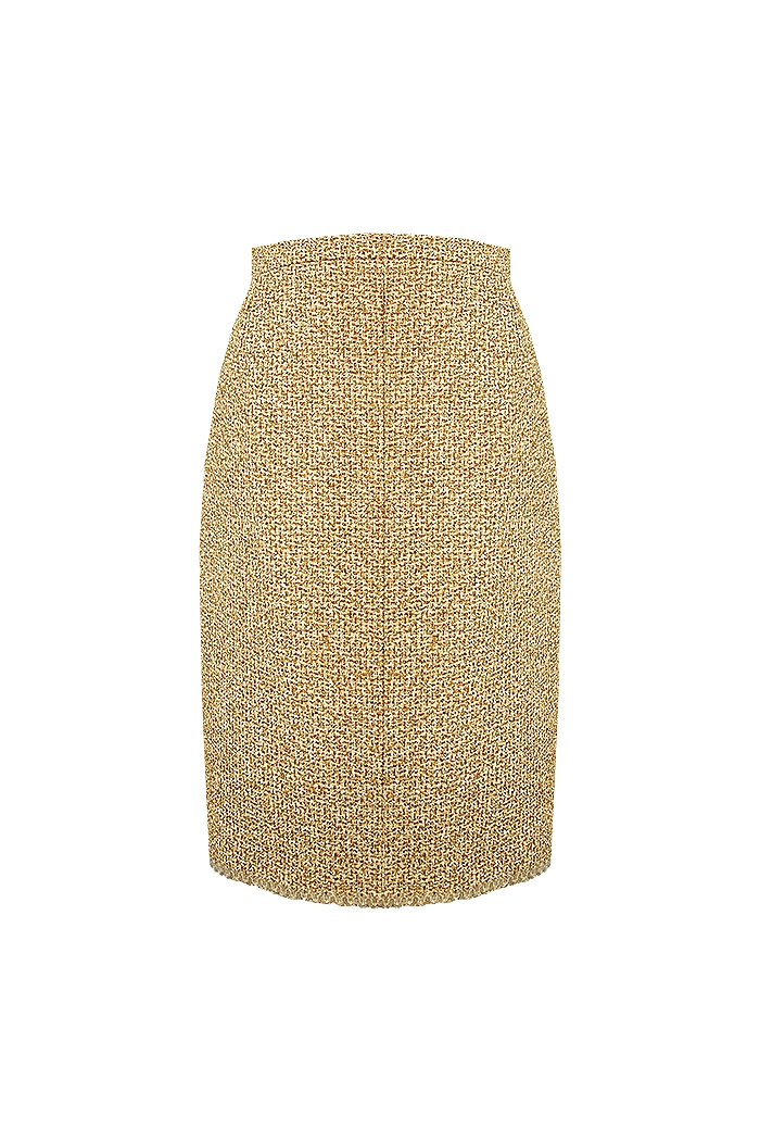 Золотистый твидовый костюм Chanel