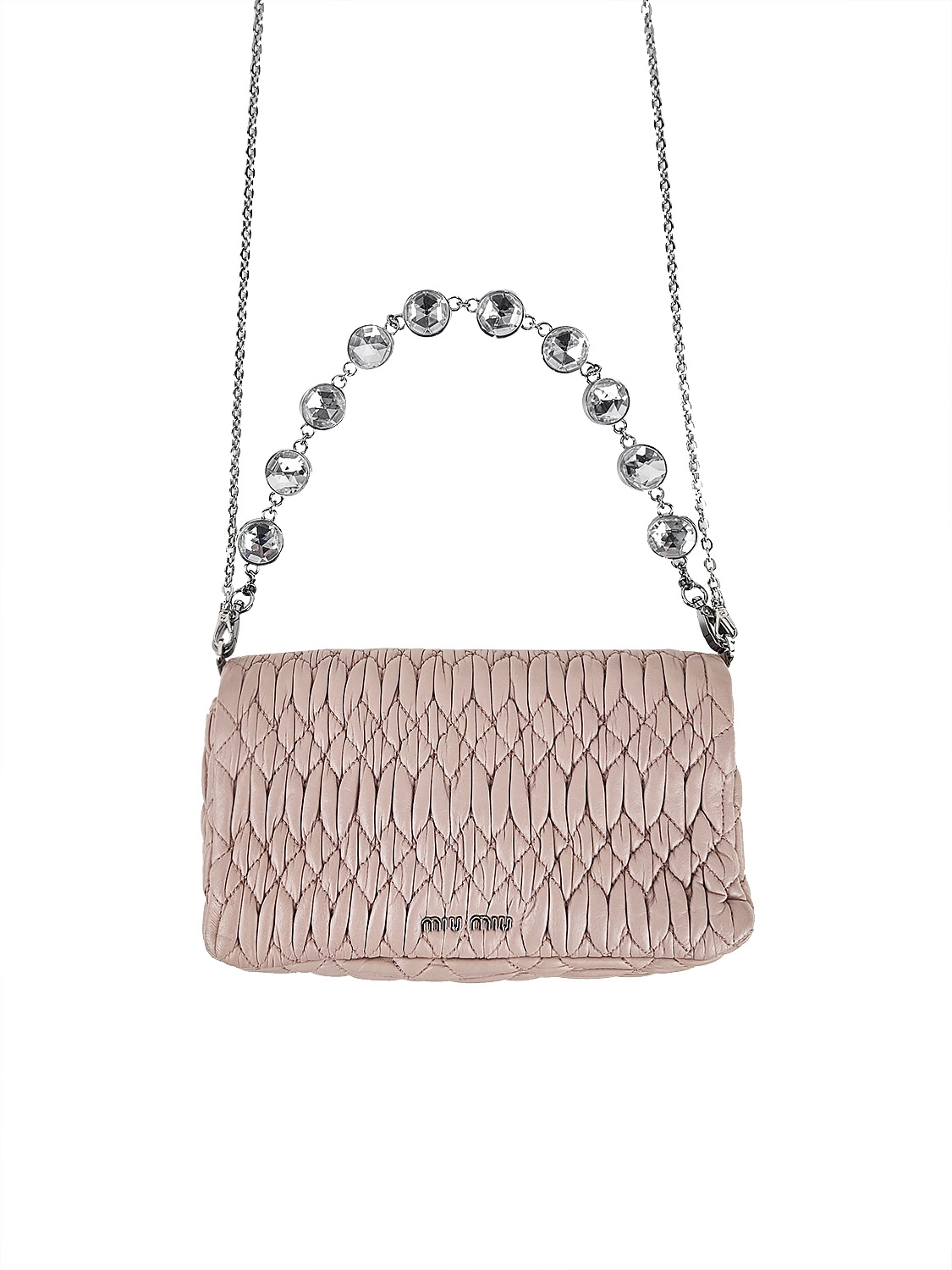 Розовая стеганая сумка Miu Miu