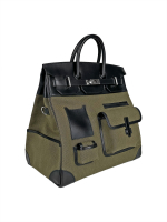 Сумка Hermès Cargo HAC Birkin 40 Noir Ever Calf & Khaki Toile Goeland