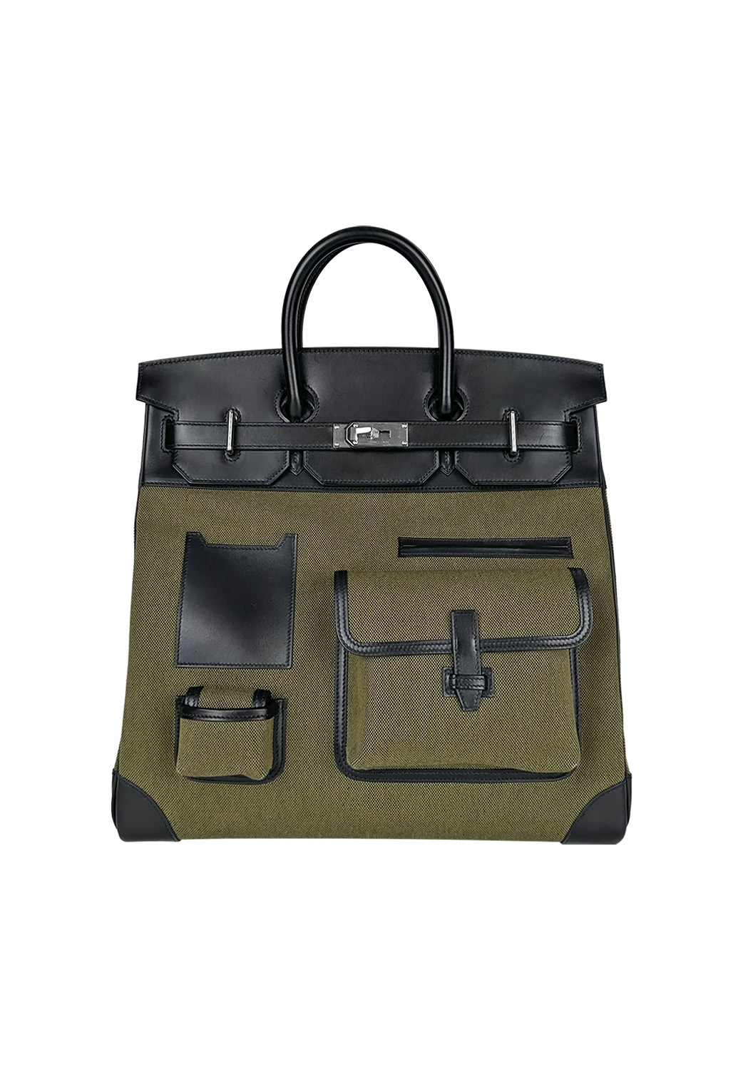 Сумка Hermès Cargo HAC Birkin 40 Noir Ever Calf & Khaki Toile Goeland