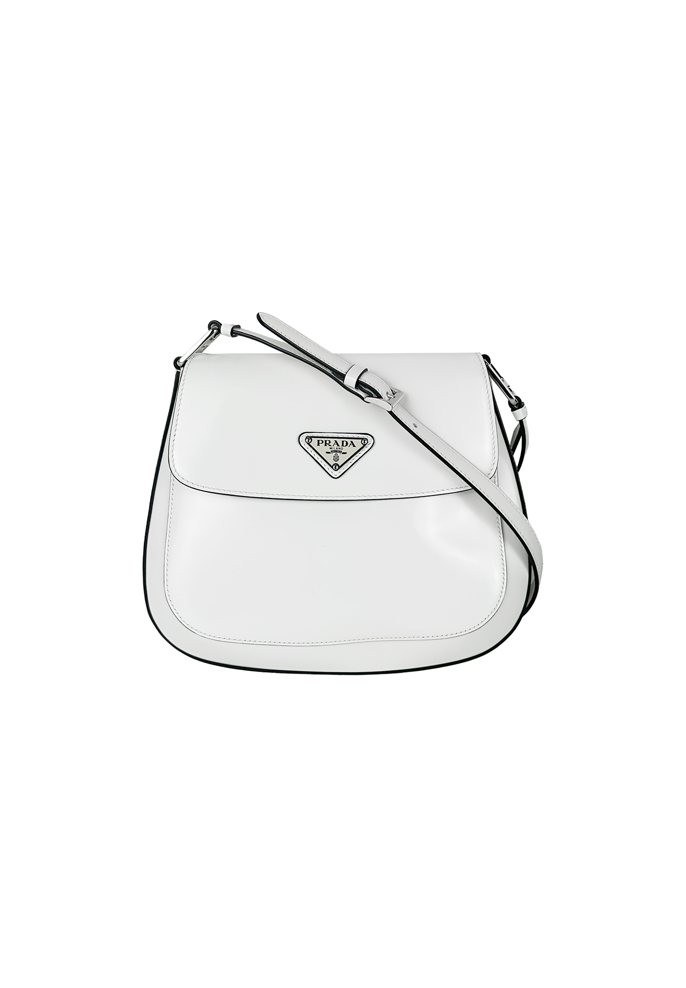 Белая сумка Prada Cleo