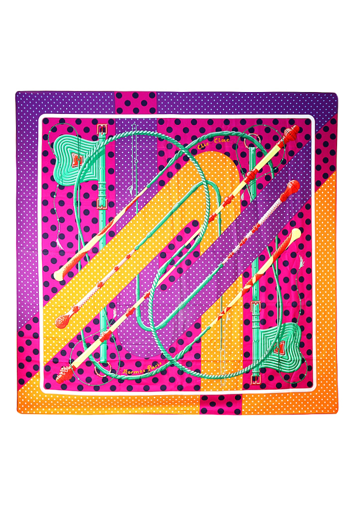 Шелковый платок Hermès Clic-Clac a Pois 140 см