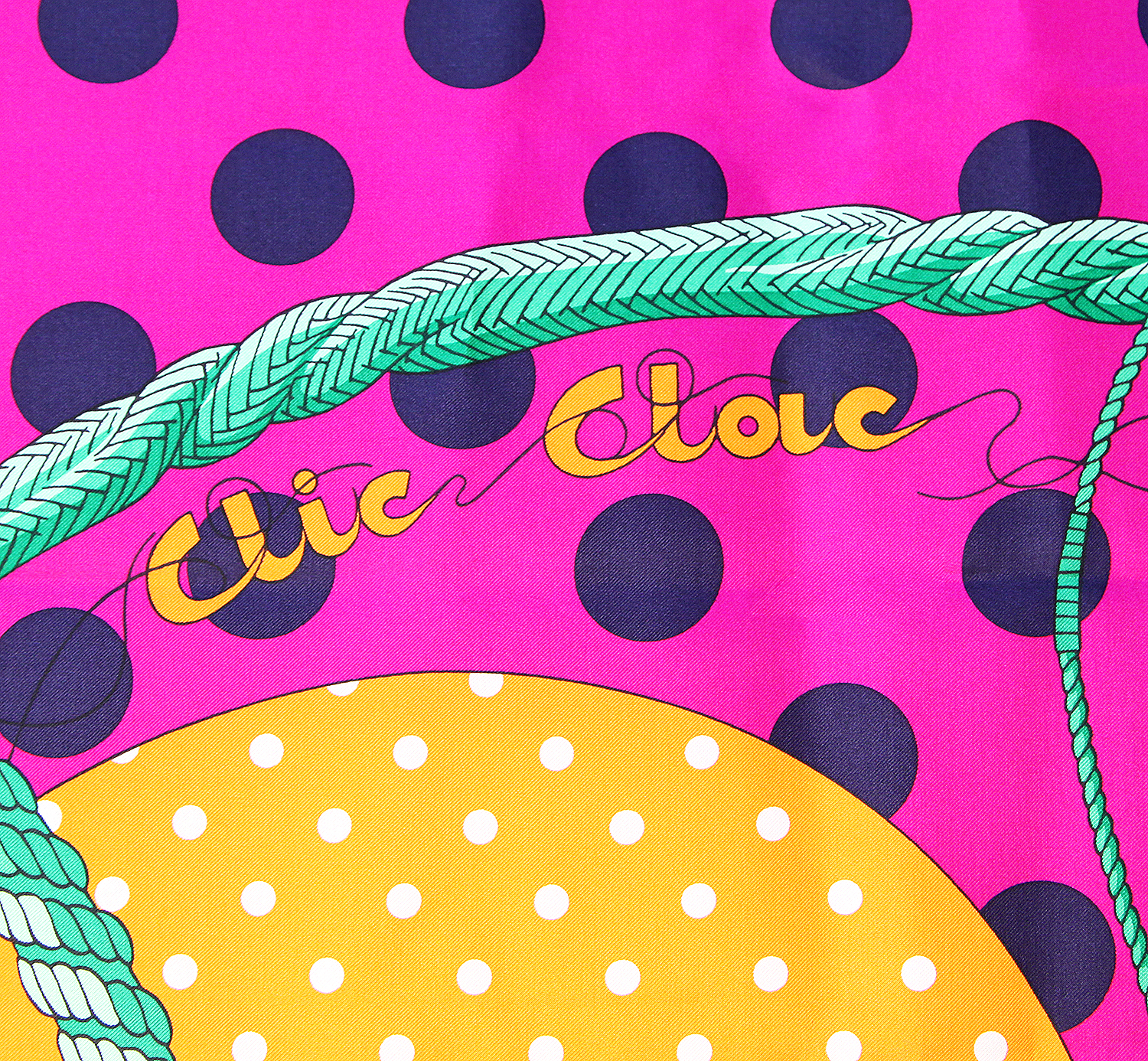 Шелковый платок Hermès Clic-Clac a Pois 140 см