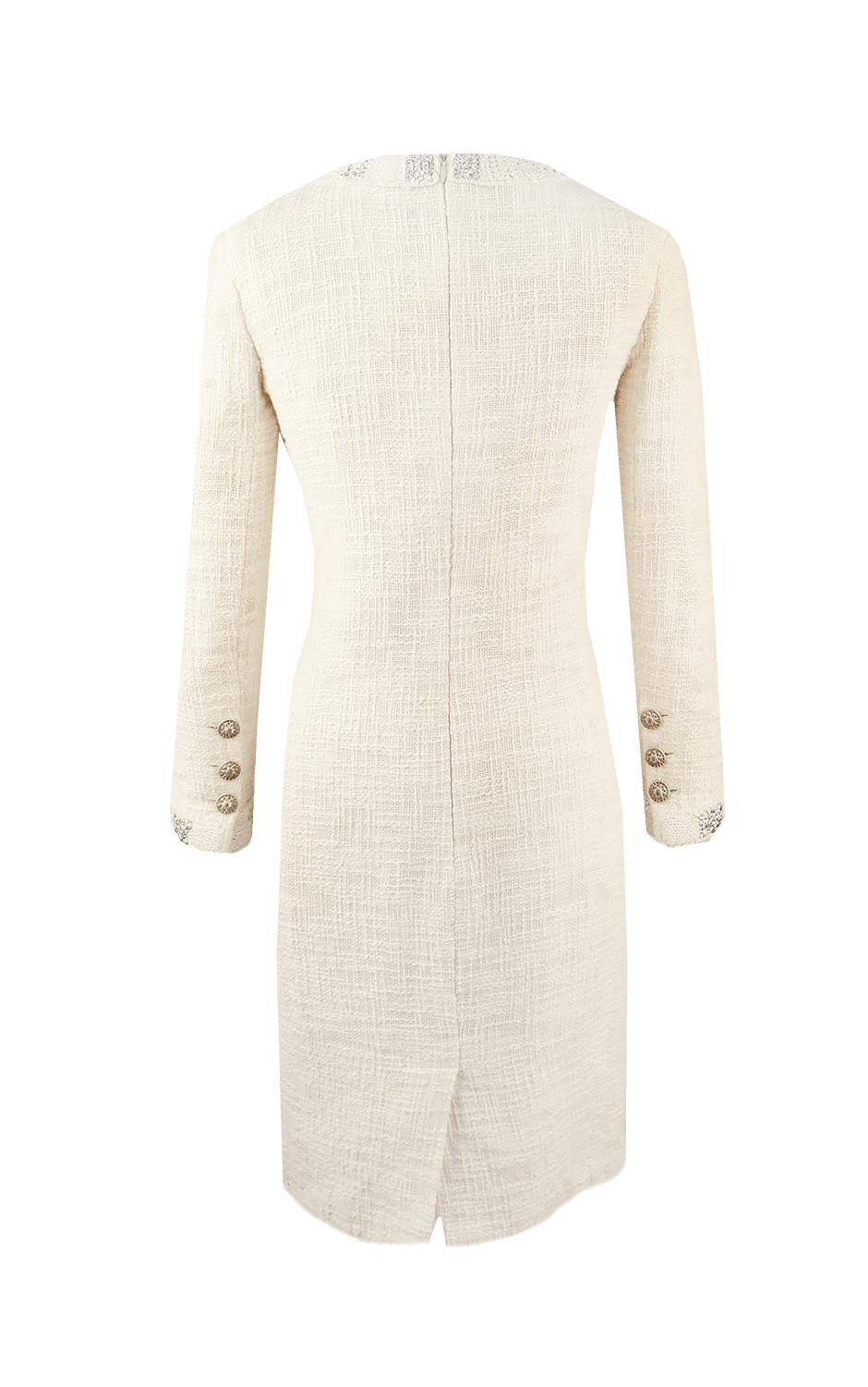 Белое твидовое платье Chanel