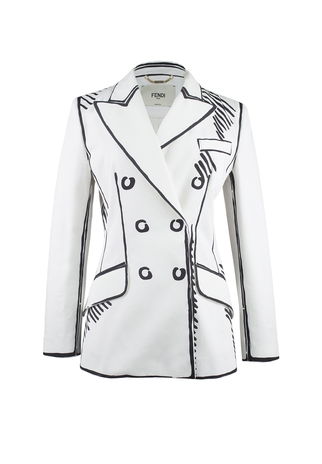 Белый Жакет Fendi с принтом